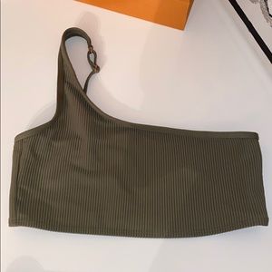 Frankies Bikinis asymmetrical Jayne Top - olive